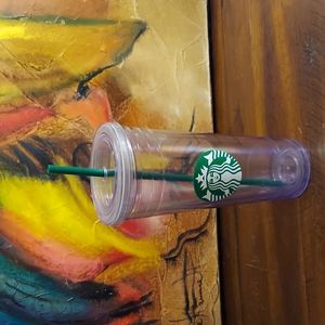 Starbucks Venti Clear Double Wall Cold/Ice 20oz Tumbler w/Straw